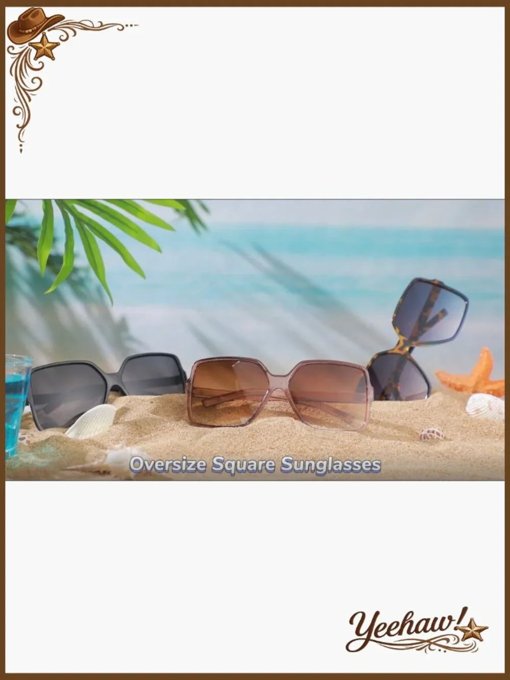 3 Pairs Oversized Square Sunglasses Vintage Polarized UV Protection Unisex - Picture 7 of 7